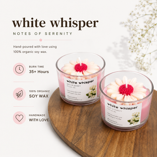 Daisy On Jar - White Whisper | Shot Glass Scented Candle | Luxury Home Décor & Gifting