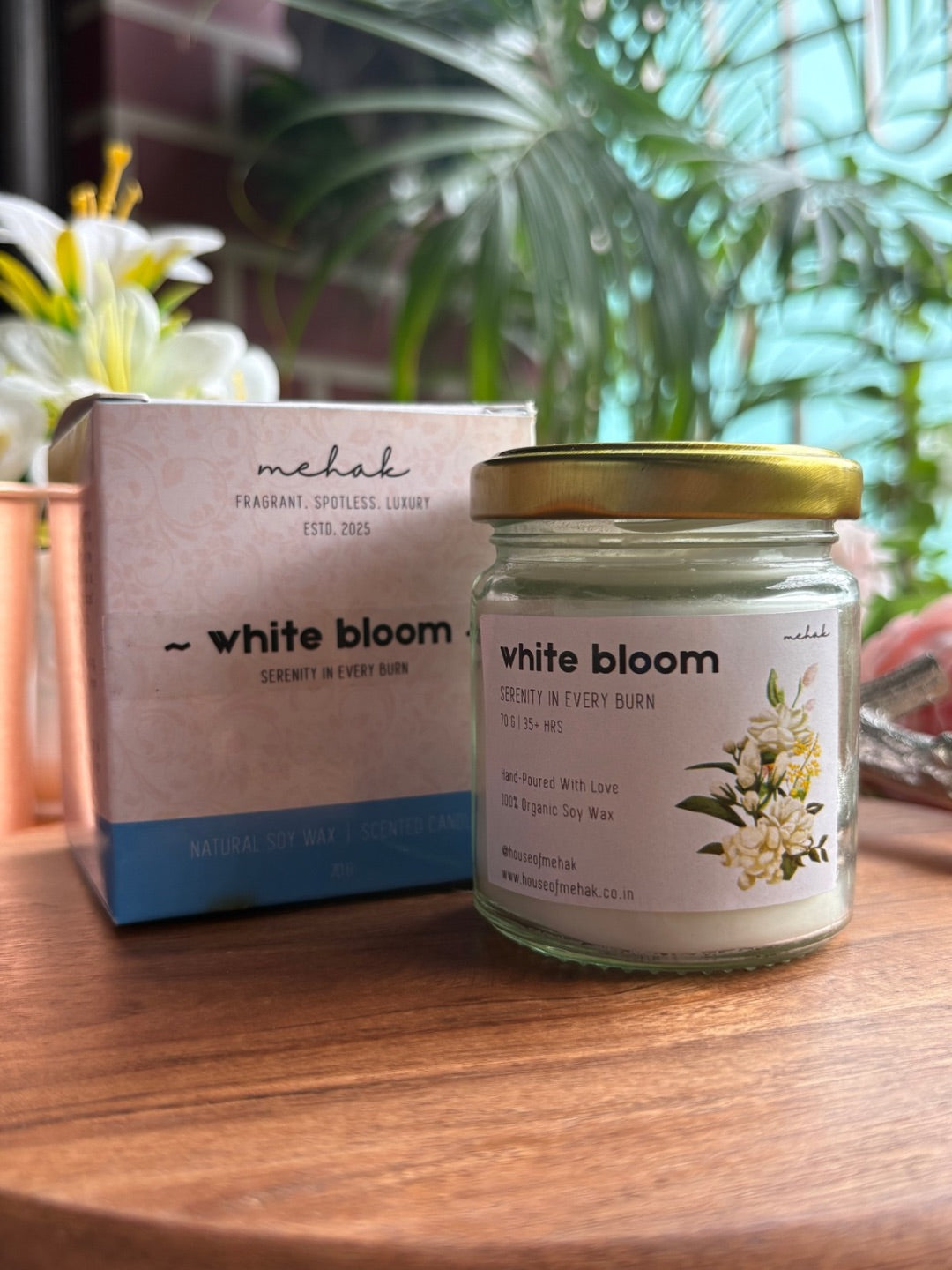 White Bloom - Jasmine | Shot Glass Scented Candle | Luxury Home Décor & Gifting