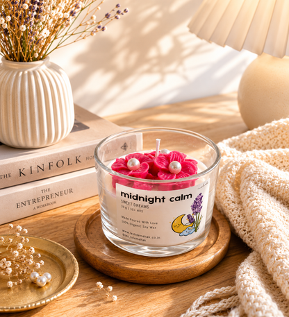 Plumeria On Jar - Midnight Calm  | Designer Jar Scented Candle | Luxury Home Décor & Gifting
