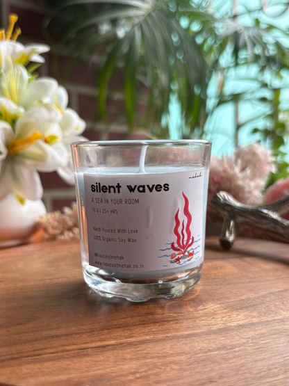Silent Waves - Ocean Breeze  | Shot Glass Scented Candle | Luxury Home Décor & Gifting