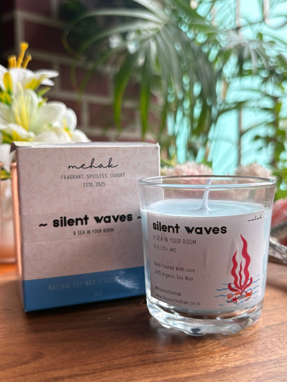 Silent Waves - Ocean Breeze  | Shot Glass Scented Candle | Luxury Home Décor & Gifting