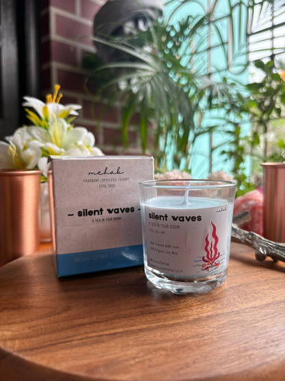 Silent Waves - Ocean Breeze  | Shot Glass Scented Candle | Luxury Home Décor & Gifting