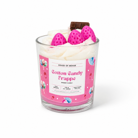 Cotton Candy Frappe - Pretty Pink | Designer Jar Scented Candle | Luxury Home Décor & Gifting