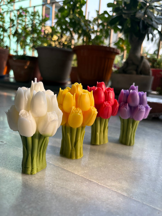 Tulip Bouquet Candle | Scented Soy Wax Candle | Aesthetic Home Décor & Gifting
