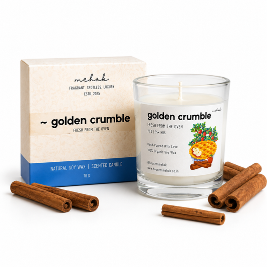 Golden Crumble - Apple Cinnamon  | Shot Glass Scented Candle | Luxury Home Décor & Gifting