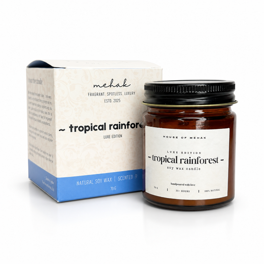 Tropical Rainforest - Luxe Edition | Amber Jar Scented Candle | Luxury Home Décor & Gifting l