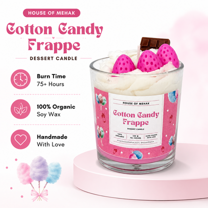Cotton Candy Frappe - Pretty Pink | Designer Jar Scented Candle | Luxury Home Décor & Gifting