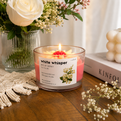 Daisy On Jar - White Whisper  | Shot Glass Scented Candle | Luxury Home Décor & Gifting