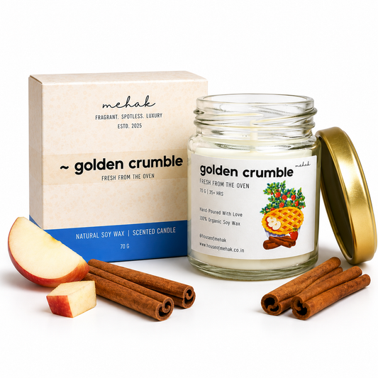 Golden Crumble - Apple Cinnamon | Jar Scented Candle | Luxury Home Décor & Gifting