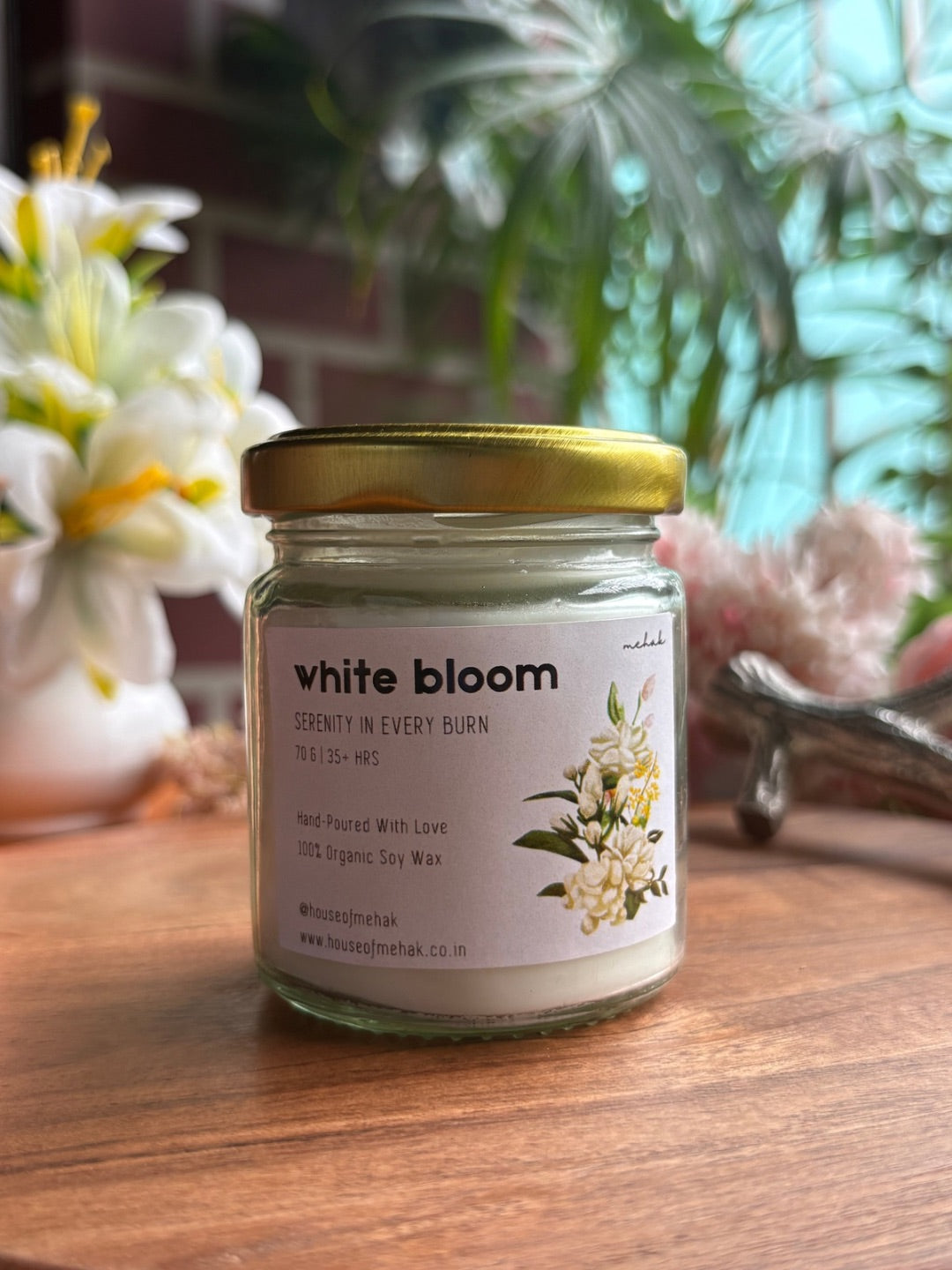 White Bloom - Jasmine  | Shot Glass Scented Candle | Luxury Home Décor & Gifting