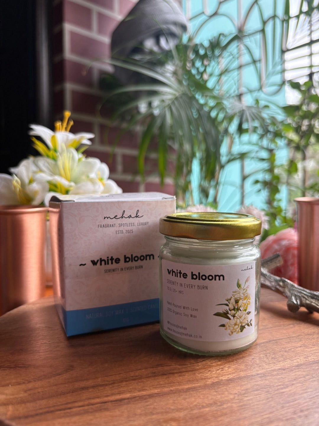 White Bloom - Jasmine  | Shot Glass Scented Candle | Luxury Home Décor & Gifting