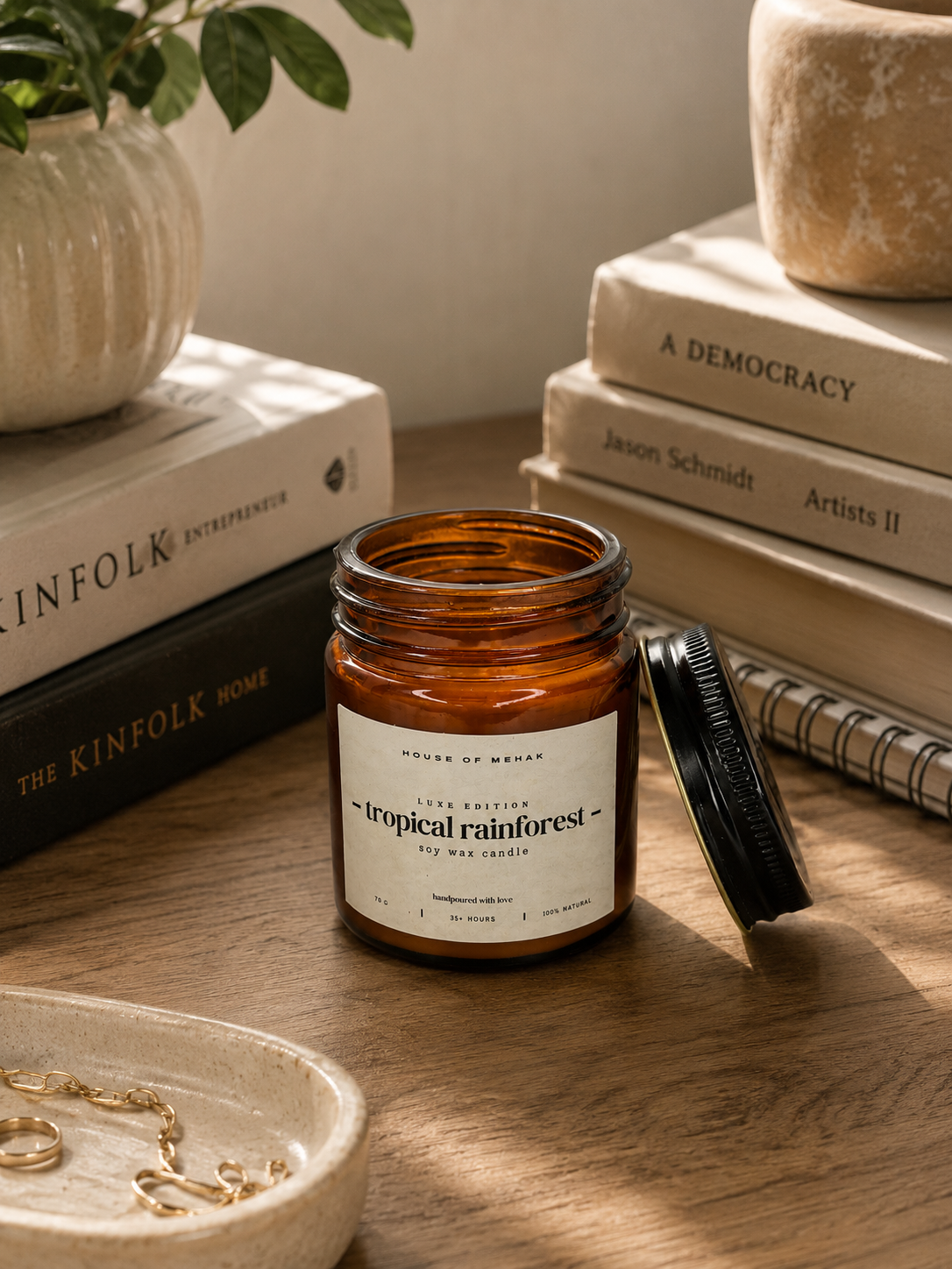 Tropical Rainforest - Luxe Edition | Amber Jar Scented Candle | Luxury Home Décor & Gifting l