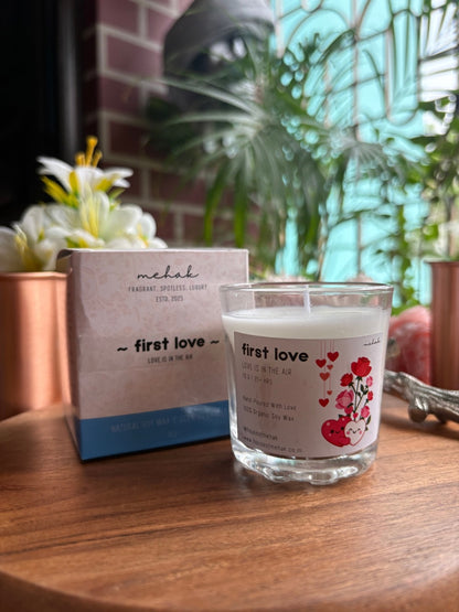 First Love - Rose  | Shot Glass Scented Candle | Luxury Home Décor & Gifting