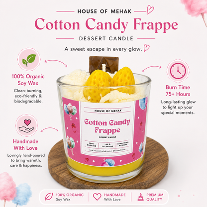 Cotton Candy Frappe - Sunny Yellow | Designer Jar Scented Candle | Luxury Home Décor & Gifting