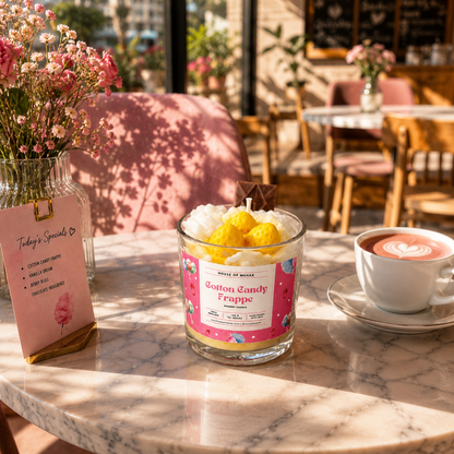 Cotton Candy Frappe - Sunny Yellow | Designer Jar Scented Candle | Luxury Home Décor & Gifting