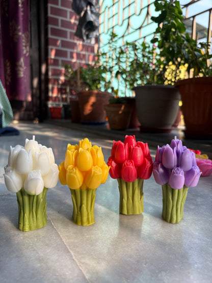 Tulip Bouquet Candle | Scented Soy Wax Candle | Aesthetic Home Décor & Gifting