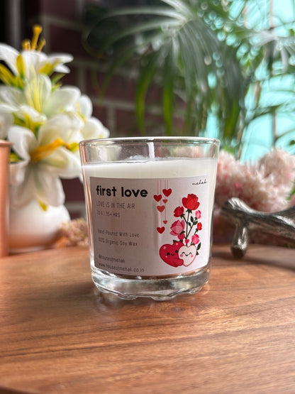 First Love - Rose  | Shot Glass Scented Candle | Luxury Home Décor & Gifting