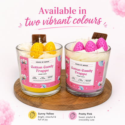 Cotton Candy Frappe - Sunny Yellow | Designer Jar Scented Candle | Luxury Home Décor & Gifting