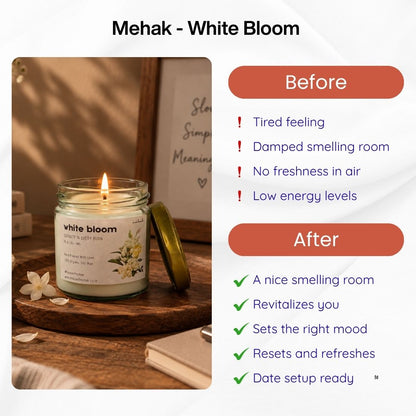 White Bloom - Jasmine  | Shot Glass Scented Candle | Luxury Home Décor & Gifting
