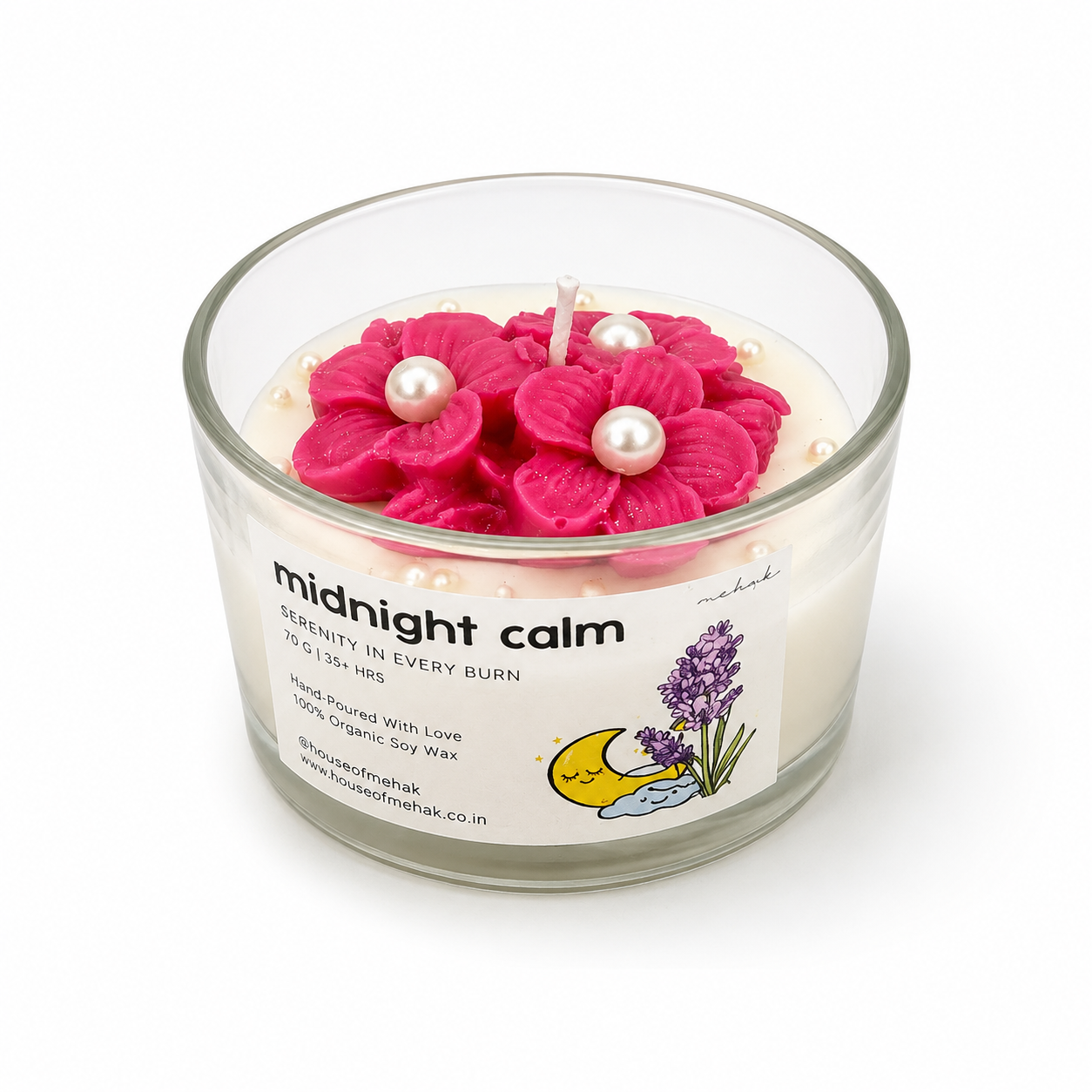 Plumeria On Jar - Midnight Calm  | Designer Jar Scented Candle | Luxury Home Décor & Gifting