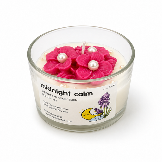 Plumeria On Jar - Midnight Calm  | Designer Jar Scented Candle | Luxury Home Décor & Gifting