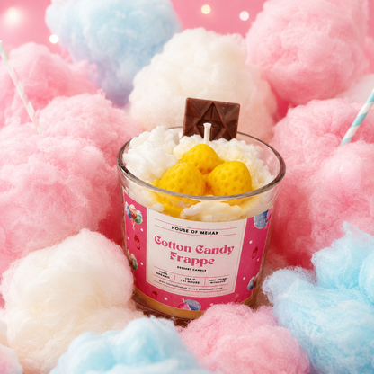 Cotton Candy Frappe - Sunny Yellow | Designer Jar Scented Candle | Luxury Home Décor & Gifting