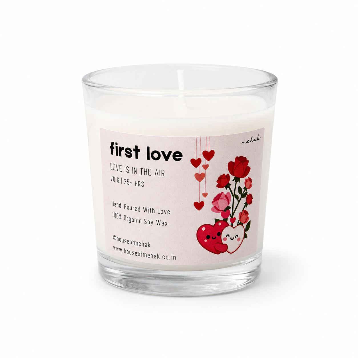 First Love - Rose  | Shot Glass Scented Candle | Luxury Home Décor & Gifting