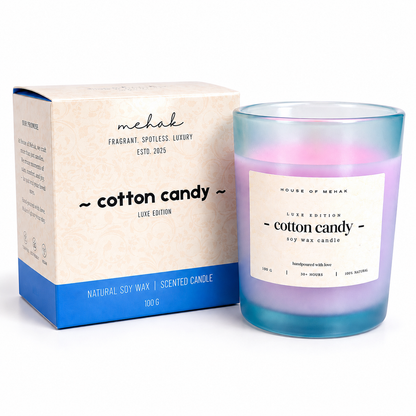 Cotton Candy - Luxe Edition  | Frosted Jar Scented Candle | Luxury Home Décor & Gifting