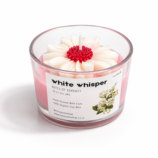 Daisy On Jar - White Whisper  | Shot Glass Scented Candle | Luxury Home Décor & Gifting