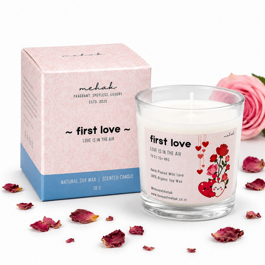 First Love - Rose  | Shot Glass Scented Candle | Luxury Home Décor & Gifting