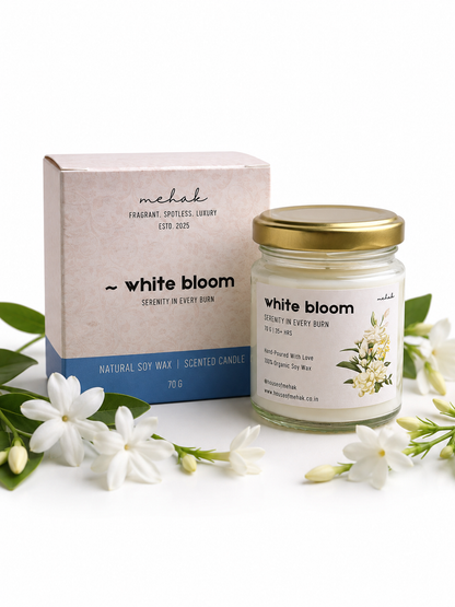 White Bloom - Jasmine  | Shot Glass Scented Candle | Luxury Home Décor & Gifting