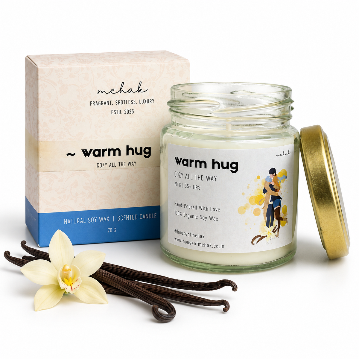 Warm Hug - Vanilla  | Jar Scented Candle | Luxury Home Décor & Gifting
