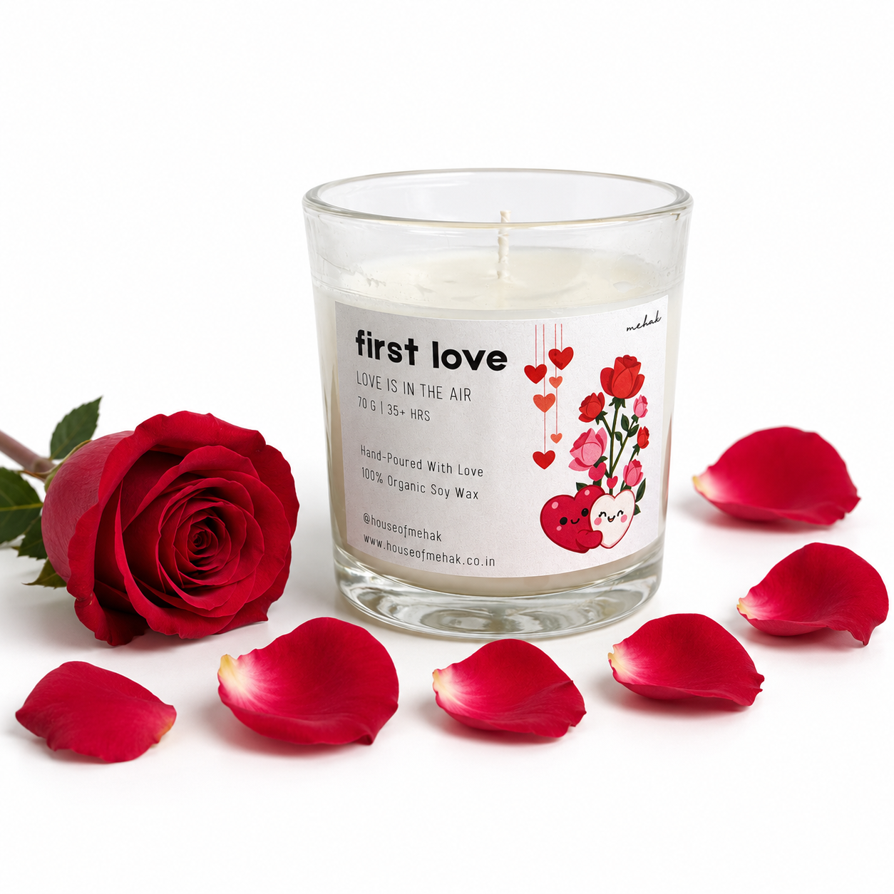 First Love - Rose  | Shot Glass Scented Candle | Luxury Home Décor & Gifting