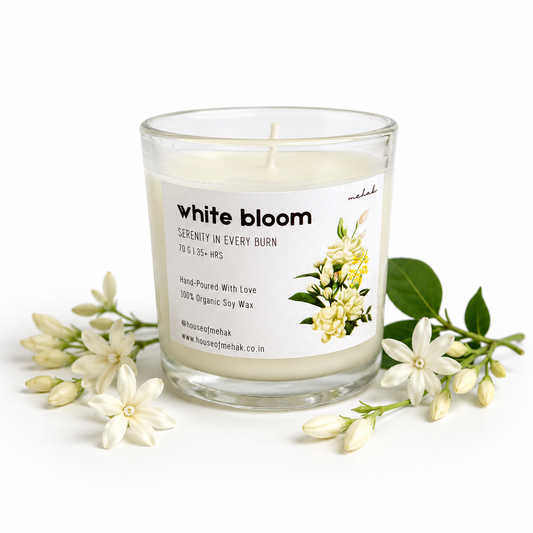 White Bloom - Jasmine | Shot Glass Scented Candle | Luxury Home Décor & Gifting