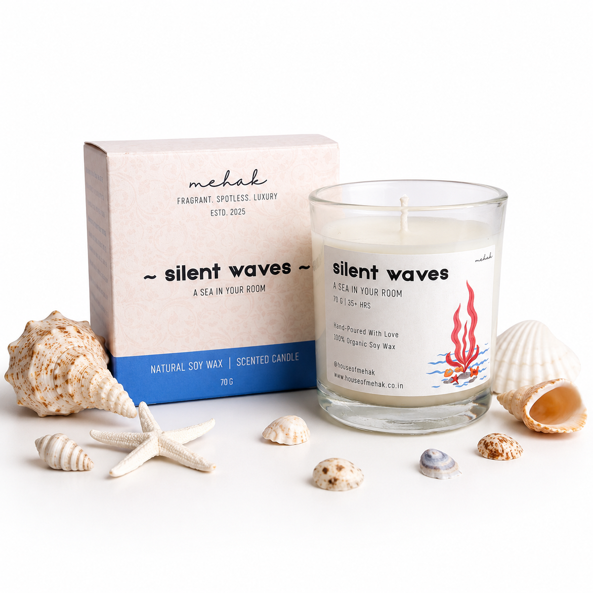 Silent Waves - Ocean Breeze  | Shot Glass Scented Candle | Luxury Home Décor & Gifting