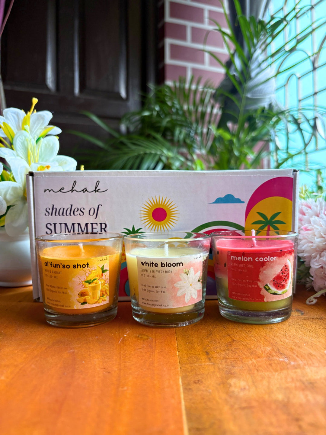 Shades Of Summer | Scented Candles - Set of 3 | Aesthetic Home Décor & Gifting